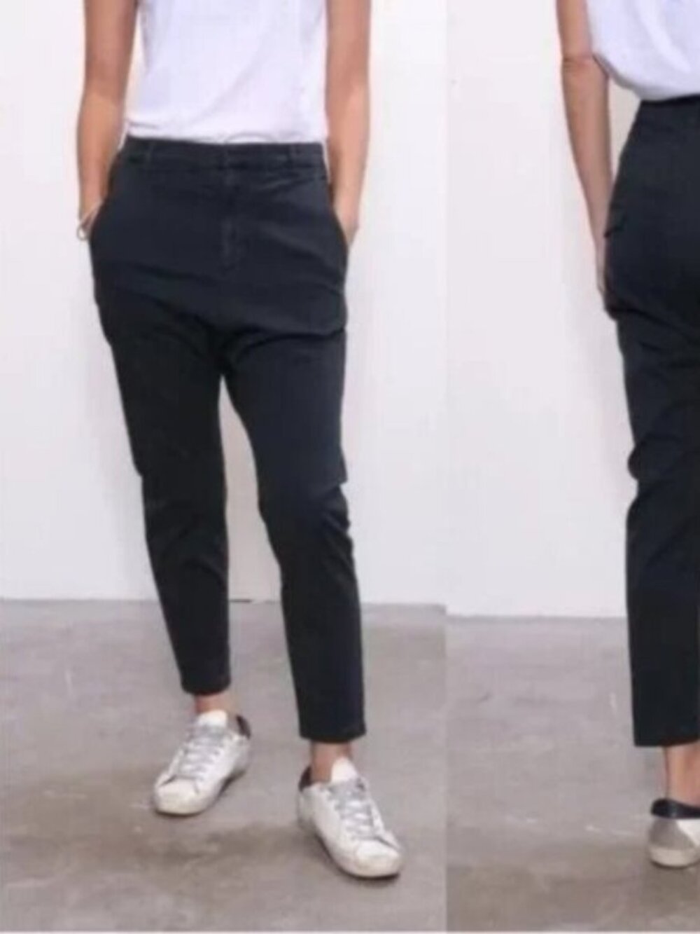 Nili Lotan Paris Drop Crotch Pants Size 6 Carbon